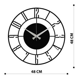 Wallity Enzoclock - S011 Reloj de Pared Decorativo de Metal Negro